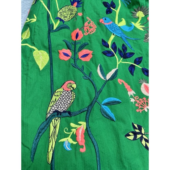 Rare Anthropologie Ruffled Floral Embroidered Caribbean design Maxi Dress‎ XS - Picture 7 of 13